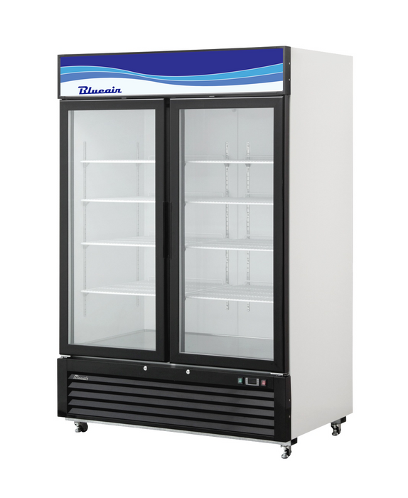 Blue Air BKGM49-HC Single Black Swing Glass Door Merchandiser Refrigerator - 54", 115V