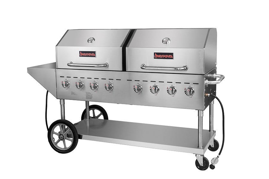 Sierra SRBQ-60 Mobile Commercial Outdoor Propane Grill - 55"